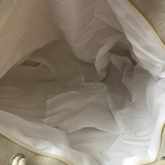 NWOT Pink Flamingos on Pearl and Gray Tote Bag w/Thick Rope Double Handles - Picture 10 of 10